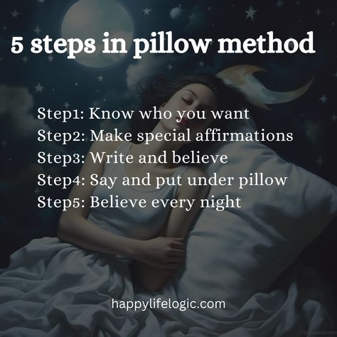 Pillow Method for manifestation helps you manifest your desires and even the person you like. Follow these 5 simple steps and learn the right tricks. Pillow Method, Specific Person, Personal Statement, Wish Come True, Write It Down, Subconscious Mind, How To Manifest, Relationships Love, Make A Wish