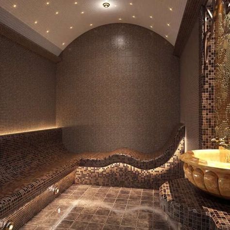 Steam Rooms In House, Guess Bathroom, Hydrotherapy Spa, Home Spa Room, Luxury Tub, Spa Interior Design, Sauna Design, Spa Interior, Moroccan Homes