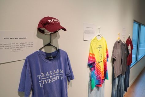 What Were You Wearing, What Were You Wearing Exhibit, Bystander Intervention, University Shirt, Senior Project, Texas A M University, University Of Arkansas, Marketing Communications, Denim Day