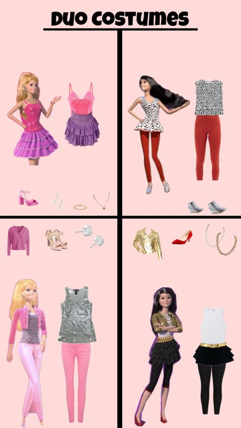 Barbie & Raquel! 🎀 #outfitinspo #beauty #halloweencostume #barbie #raquelle At Home Halloween Costumes, Barbie Raquelle, Home Halloween Costumes, Little Miss Characters, Matching Halloween Costumes, Barbie Halloween, Barbie Costume, Outfit Challenge, Matching Halloween