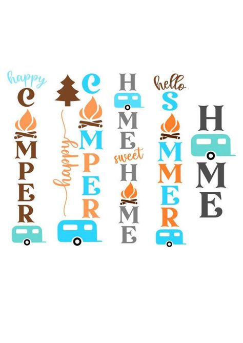 Porch Sign SVG Bundle Camping Porch Sign SVG Digital | Etsy Camping Signs Diy, Camping Projects, Porch Sign Svg, Camping Clipart, Camper Signs, Door Hanger Template, Camping Signs, Camping Decor, Camper Decor