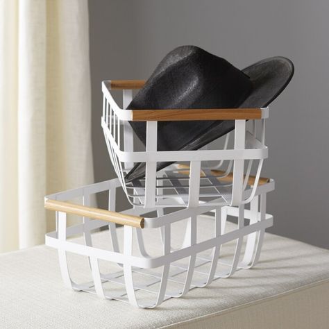 Wire basket shelves