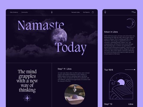 Case Study: Astrology Website Design by tubik UX for tubik on Dribbble Libra Today, Spiritual Website, 블로그 디자인, Mobile Application Design, Visual Hierarchy, Website Header, Positive Mood, Web Design Projects, Web Layout