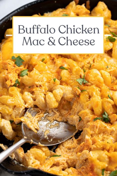 Buffalo Mac N Cheese Recipe, Tender Recipes, Chicken Mac And Cheese Recipe, Buffalo Chicken Mac And Cheese, Creamy Buffalo Chicken, Buffalo Mac And Cheese, Cheese Ideas, Chicken Mac And Cheese, Pot Pasta Recipes