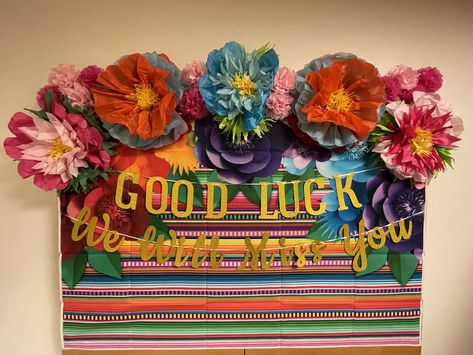 Fiesta Theme Farewell Party Decorations 3-1-24 Farewell Theme Ideas, Farewell Fiesta, Farewell Theme, Farewell Party Decorations, Farewell Party, Farewell Parties, Fiesta Theme, Theme Ideas, Party Ideas