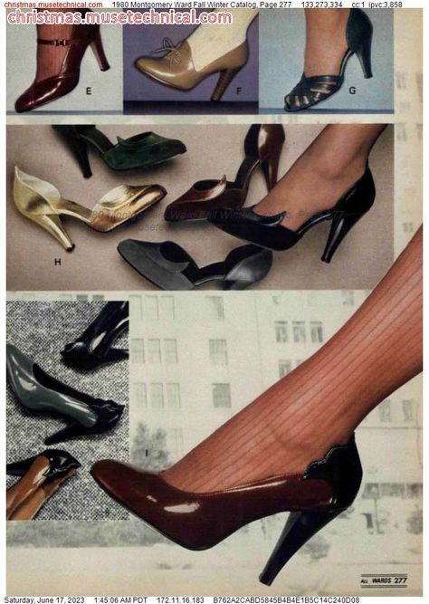 1980 Montgomery Ward Fall Winter Catalog, Page 277 - Catalogs & Wishbooks 80s Shoes Women, 1980s Shoes, 60s Shoes, Mermaid Shoes, 80s Shoes, 80s Fashion Trends, 1980s Women, 80’s Fashion, Montgomery Ward