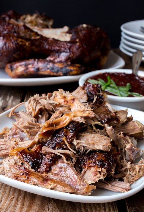 Pulled Duck with Sririacha plum sauce - The easiest way to make, slow-cooked, fall apart duck with crispy skin. Goose Recipes, Kitchen Sanctuary, Plum Sauce, Wild Game Recipes, Duck Recipes, Game Food, Poultry Recipes, Sriracha, Easy Homemade