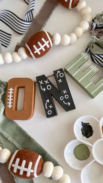 Football Garland, First Cake Smash, High Chair Garland, Football Theme Birthday, First Birthday High Chair, Football First Birthday, Baby First Birthday Themes, Birthday High Chair, Boys First Birthday Party Ideas