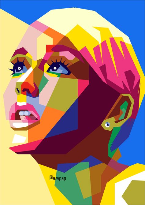 Cartoon Portrait Digital Art, Illustration Pop Art, Portrait Digital Art, Wpap Pop Art, Wpap Art, Pop Art Drawing, Pop Art Illustration, Pop Art Portraits, Pop Art Painting