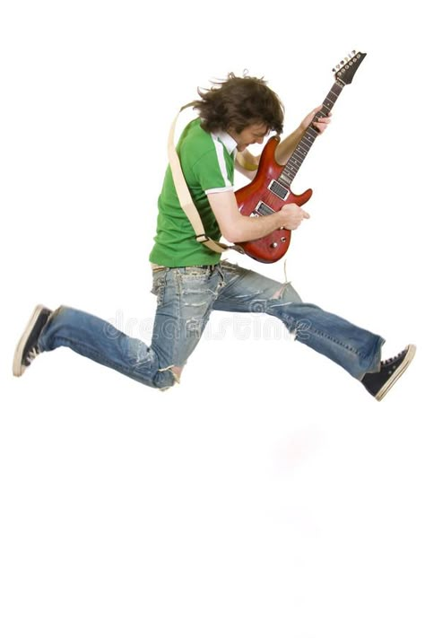 Passionate guitarist jumps. In the air , #affiliate, #guitarist, #Passionate, #air, #jumps #ad Hand In Air Pose, Jumping In Air Poses, Band Pose Reference, Jump Reference, Jump Pose, Jumping Poses, Men Posing, Air Image, Guitar Drawing