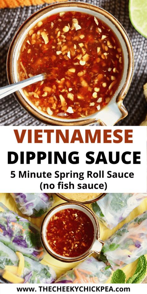 Vietnamese Spring Rolls Sauce Recipes, Vietnamese Chili Sauce, Thai Spring Roll Dipping Sauce, Fresh Spring Roll Dipping Sauce, Vietnamese Sauce Recipe, Vietnamese Dipping Sauce Recipes, Asian Sauces Recipes, Spring Roll Dipping Sauce Easy, Summer Roll Dipping Sauce