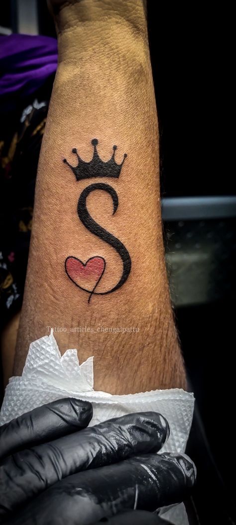 S With Crown Tattoo, S Letter Tattoo Design, S Name Tattoo, S Tattoo Letter Design, S Letter Tattoo, Font Tattoo Design, Still I Rise Tattoo, Rise Tattoo, S Font