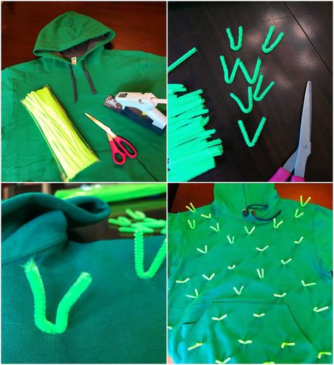 DIY Cactus Costume | Loteria Costumes Ideas Diy, Cactus Costume Diy, Carnaval Kids, Cactus Costume, Office Halloween Costumes, Creative Halloween Costumes Diy, Diy Cactus, Work Decor, Teacher Costumes