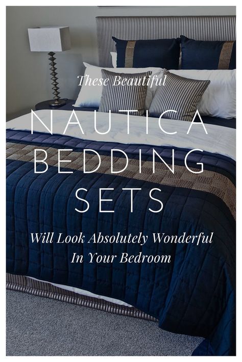 Nautica Bedding Sets; If you’re craving a good nights’ sleep, then you need these Nautica bedding sets.  They’re so soft  and ready for you to slip into for that sleep. Nautical Bedding Sets, Nautical Themed Bedroom, Nautical Bedding, Navy Bedding, Stylish Bedroom Decor, Good Nights, Beach Bedding, Perfect Paint Color, Themed Bedroom