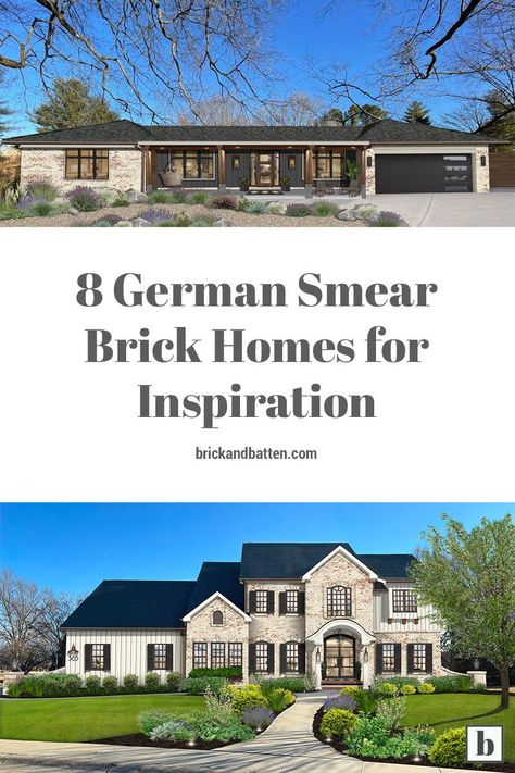 German Shmere Brick House, Old Cottage Homes, French Modern Exterior, German Smear Technique, German Smear Brick Exterior, Smear Brick, German Smear Brick, Castles In Germany, German Schmear