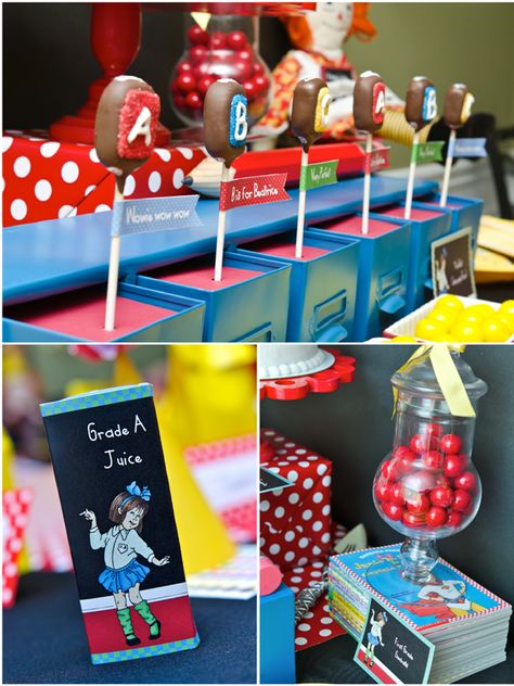 Back to School | Junie B. Jones Inspired Party - via BirdsParty.com Junie B Jones Party, Planning Party, Junie B Jones, Book Themed Party, Bird Party, Party Crafts, Back To School Party, Crafts Party, Book Party