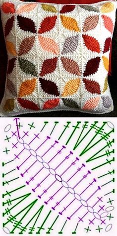 Crochet Cushion Pattern, Tote Crochet, Granny Square Crochet Patterns Free, Crochet Stitches Guide, Crochet Cushion Cover, Crochet Pillow Pattern, Pola Amigurumi, Crochet Cushions, Crochet Square Patterns