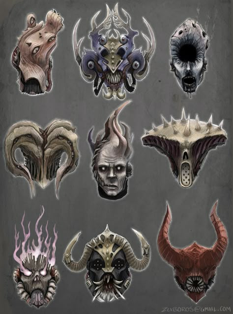 ArtStation - Chaos Possessed Head Concepts, Thomas Mack Word Bearers, Chaos Marine, Warhammer 40k Chaos, Chaos 40k, Warhammer Chaos, Warhammer 40k Art, 40k Art, Warhammer Models, Warhammer Art