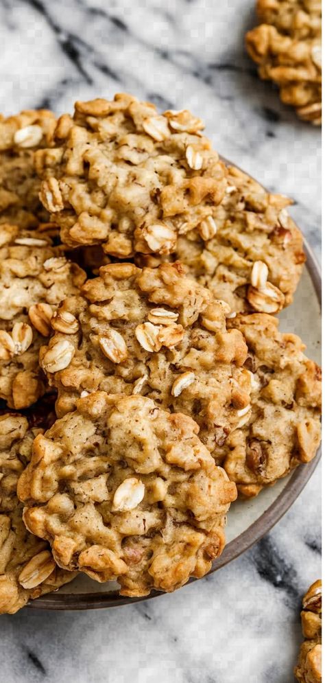 A photo of a  Banana Oat Cookies a Healthy Dessert Recipes Banana Almond Butter Cookies, Banana And Oats Cookies, Light Desserts Recipes Healthy, Desserts Without Butter, Banana Oats Cookies, Baked Oats No Banana, Ripe Banana Recipes Healthy, Oat Cookies Recipe, Recipes With Bananas