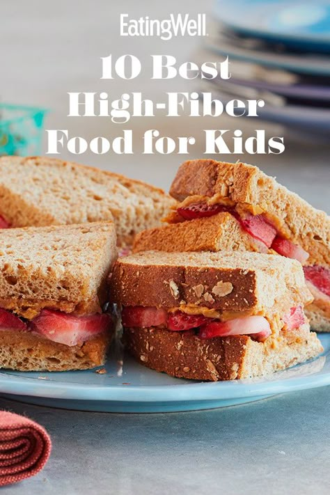 High Fiber Sandwiches, High Fibre Snack Ideas, High Fibre Kids Snacks, Low Calorie High Fiber Breakfast, Fiber Rich Foods For Toddlers, High Fiber Smoothies For Kids, Fiber Muffins For Kids, Fiber Meals For Toddlers, Fiber Breakfast Ideas For Kids