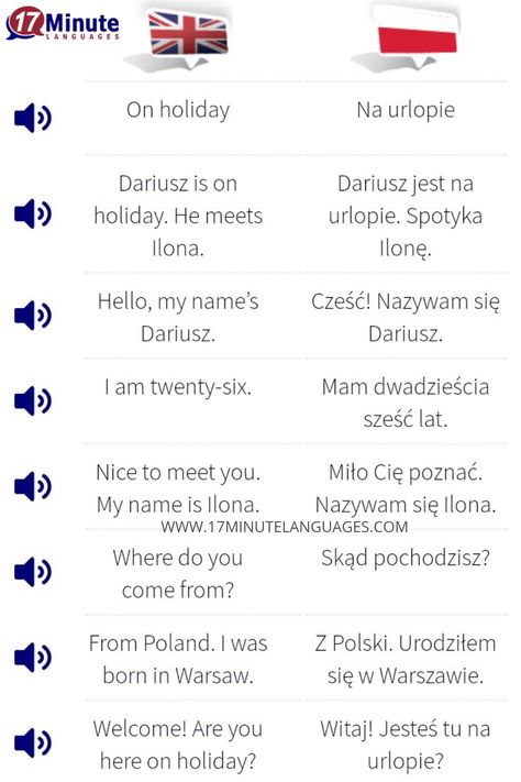 Learn Polish with 17 minute languages. Polish Language Learn, Polish Grammar, Esl Teaching Elementary, Polish Phrases, Learning Polish, Poland Language, Poland Culture, Learn Polish, Polish Words