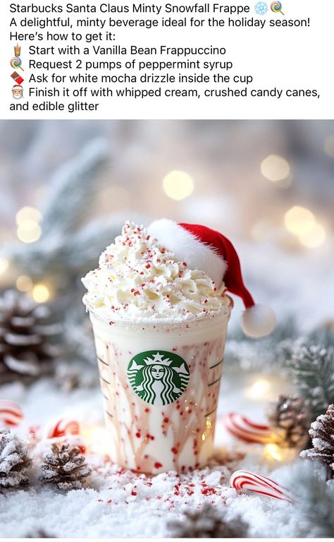 Starbucks Winter Menu 2024, Starbucks Xmas Drinks, Christmas Secret Menu Starbucks, Starbucks Secret Menu Drinks Frappuccino Christmas, Best Starbucks Christmas Drinks, Starbucks Order Ideas, Starbucks Christmas Drinks Recipes, Hot Starbucks Drinks Order, Starbucks Drinks Christmas