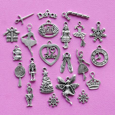 The Nutcracker Ballet Deluxe Charm Collection 22 Charms Antique Silver Tone - COL323 by BohemianFindings on Etsy https://www.etsy.com/listing/244637842/the-nutcracker-ballet-deluxe-charm Ballet Earrings, Ballet Jewelry, The Nutcracker Ballet, Crimp Bead Covers, Weave Shop, Charm Collection, Nutcracker Ballet, Beading Tools, The Nutcracker