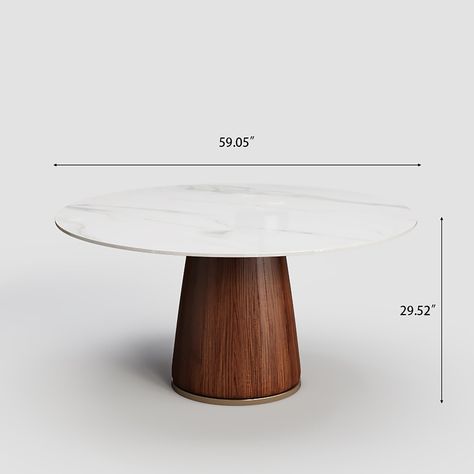 Nature Wood Walnut Stone Top Large Round Dining Table for 4-8 people - Bed Bath & Beyond - 40424764 Wood Base Dining Table, Large Round Dining Table, Round Dining Set, Wood Stone, Stone Countertops, Furniture Dining Table, Stone Top, Table Seating, Kitchen Dining Furniture