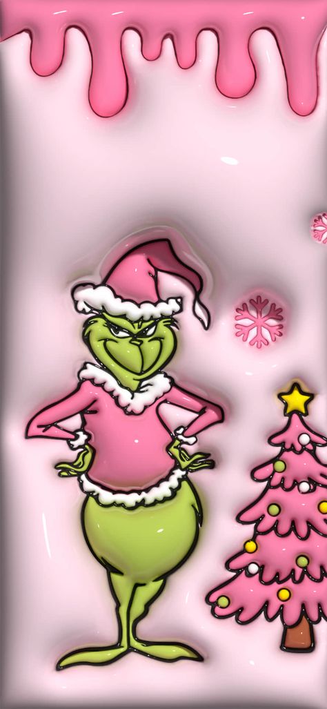 Christmas Jelly Wallpaper, Aesthetic Christmas Wallpaper Grinch, Jelly Wallpaper Christmas, Grinch Pink Wallpaper, Christmas Pfp Grinch, Christmas Wallpaper Grinch Pink, Grinch Lockscreen Iphone, Christmas Phone Wallpaper Grinch, Cute Christmas Wallpaper Iphone Aesthetic Grinch