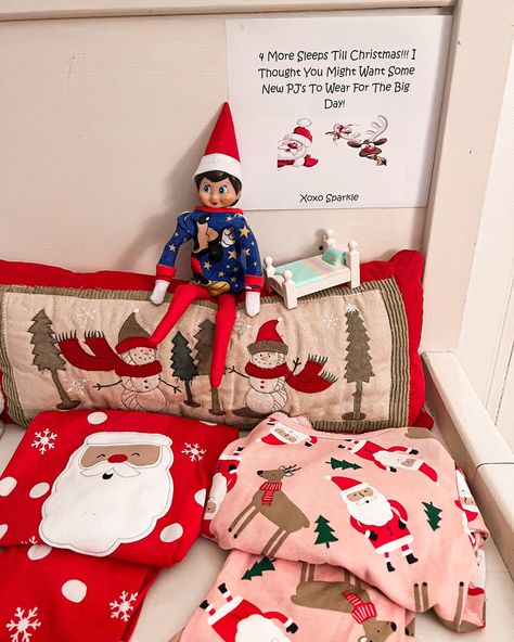 Elf On The Shelf Pajama Ideas, Elf On The Shelf Arrival With Pajamas, Elf On The Shelf Pajamas, Elf On The Shelf Giving Pajamas, Elf On The Shelf Pj Ideas, Elf Pajama Ideas, Elf On The Shelf Arrival Ideas For Teens, Elf On The Shelf Pjs, Elf Gift Ideas