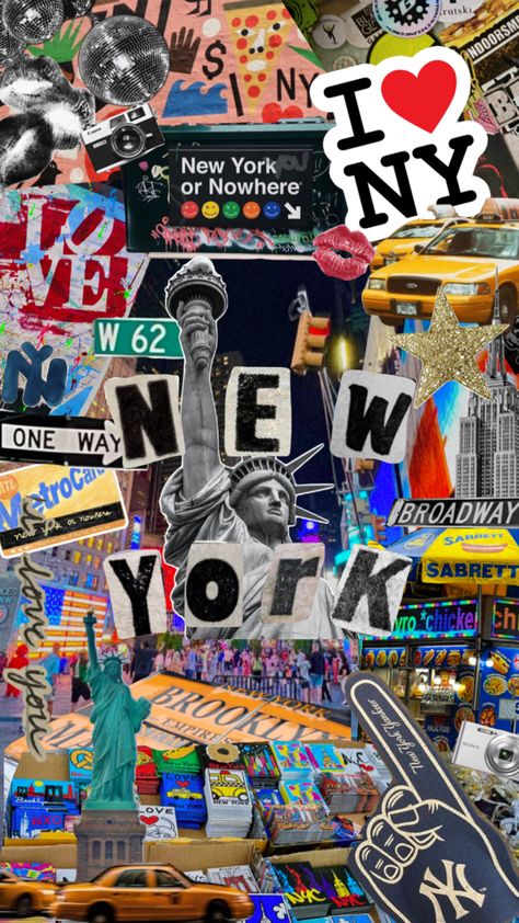 Nyc Collage, Life Core, New York Wallpaper, Rose Gold Wallpaper, Collage Book, Picture Templates, Magazine Collage, New York Photos, Nyc Life