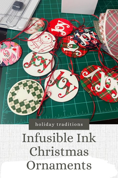 Are you ready to create homemade Christmas ornaments with your infusible ink sheets and sublimation blanks? These ornaments are so small and light that they are perfect to share with friends and family in Christmas cards. All you need are infusible ink in holiday colors or patterns, sublimation blanks, a heat press, and about an hour to create super fun Christmas ornaments. Infusible Ink Ornaments, Christmas Sublimation Gift Ideas, Sublimation Ornament Ideas, Cricut Christmas Ornaments, Fun Christmas Ornaments, Sublimation Ornaments, Homemade Christmas Ornaments, Sublimation Gifts, Cricut Christmas