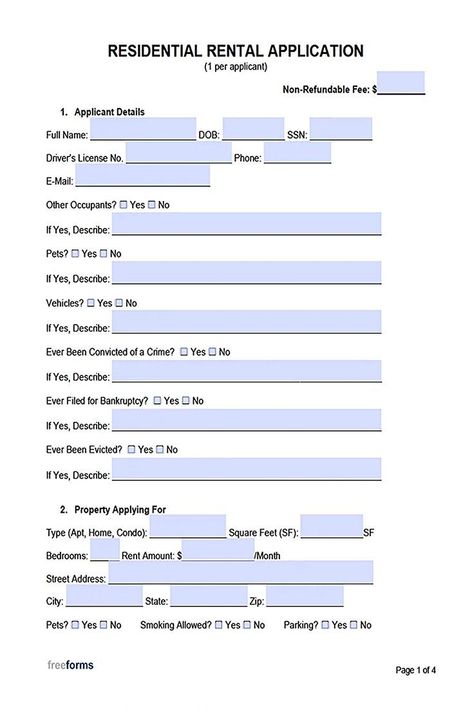 Full Residential Rental Application - with Authorization To Pull Credit Rental Application Form, Micro House Plans, Application Template, Application Cover Letter, Real Estate Forms, Rental Application, Lease Agreement, Word Free, Template Word