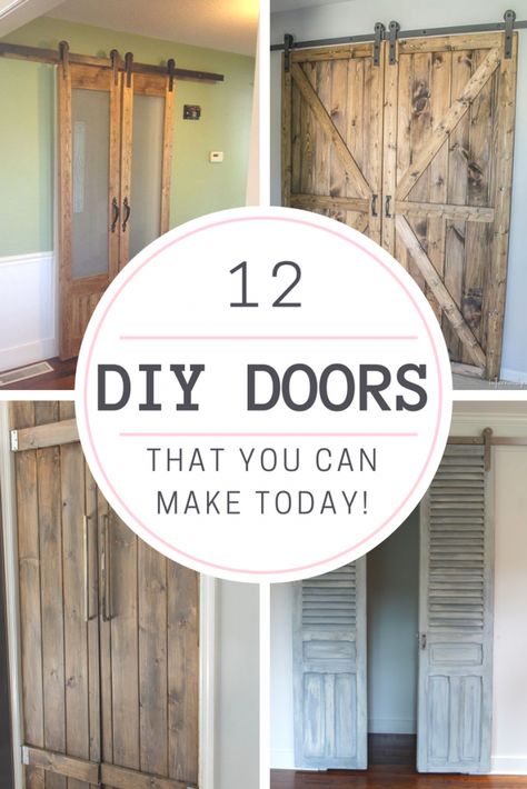 12 DIY Doors That You Can Make Today - KnockOffDecor.com Diy Doors, Build A Door, Barnyard Door, Making Barn Doors, Diy Closet Doors, Barn Door Designs, Diy Barn Door, Woodworking Projects That Sell, Diy Closet