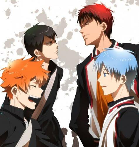 Love this one sooo much lollll Seems like they have a very similar plot. A new talented first years duo! Kagami Kuroko, Aomine Kuroko, Kurokos Basketball, Kagami Taiga, Film Anime, Kuroko Tetsuya, Kageyama Tobio, Kuroko's Basketball, Haikyuu Manga