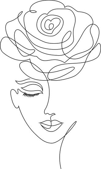 Face With Flowers, Cute Wallpapers For Android, Embroidered Canvas Art, Digital Embroidery Patterns, Simple Line Drawings, Flowers Photo, Female Art Painting, Female Face, Art Hobbies