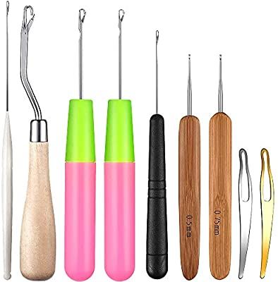 9 Pieces Latch Hook Tool, WIOR Crochet Needles Dreadlock Crochet Hook Hair Locking Tool for Braid Hair Carpet Making and Other Craft: Amazon.ca: Home & Kitchen Crochet Locks, Carpet Making, Carpet Repair, Hook Crochet, Crochet Wig, Crochet Needle, Hair Care Tools, Diy Wig, Hair Set