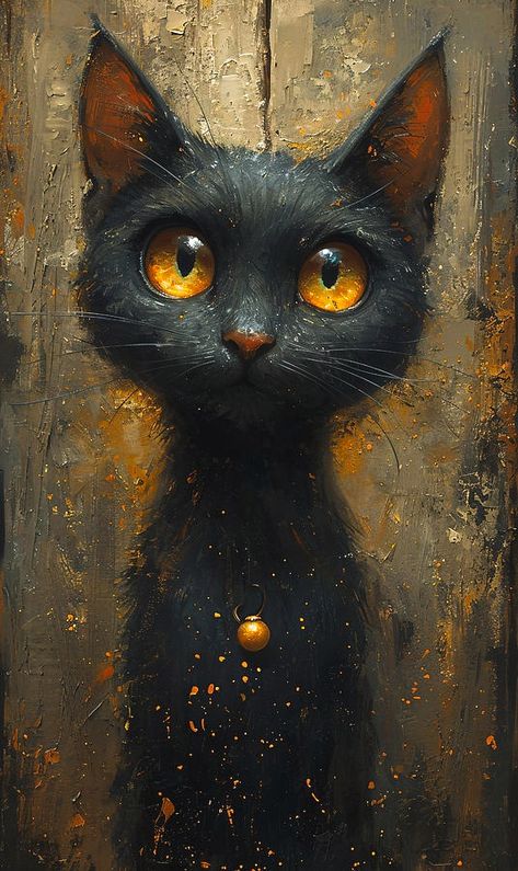 Abstract Digital Art - Cute Cat #7 by SampadArt Gallery Gray Cat Art, Weird Art Aesthetic, Cute Donkey Drawing Art, Gothic Cat, Black Cat Face, Painting Cat, Cat Art Illustration, Iphone Wallpaper Hd Nature, Abstract Digital Art