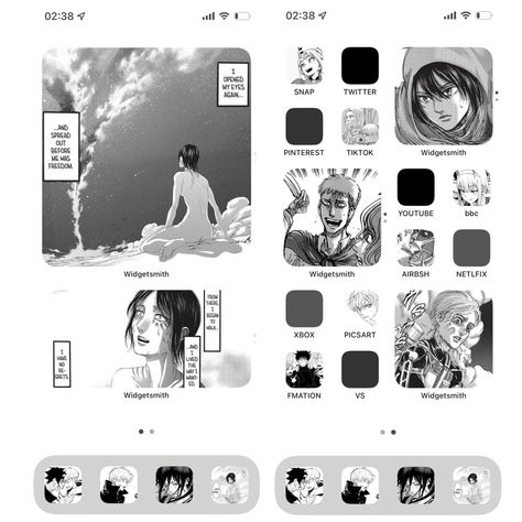 manga layout idea <3 mainly aot Manga Layout, Phone Themes, Attack On Titan, Photo Wall, Ios, Layout, Electronic Products, Wall, Anime