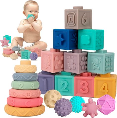 Baby Building Blocks, Stocking Stuffers For Baby, Infant Toys, Baby Montessori, Bath Toys For Toddlers, Soft Blocks, Toys For Babies, Toddler Sensory, Baby Bath Toys