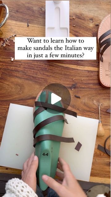 Kristin Ruppert 👣 Italian Sandal Making Mentor on Instagram: "Comment FIRST STEP and let me show you LIVE how to make sandals the Italian way.   In this FREE workshop I will share:   👣 How to make bespoke Italian sandals (I will be crafting sandals live and explain the whole process, step by step) 👣 Which tools and materials you need 👣 What an Italian Sandal Business can look like (part-time or full-time) 👣 How much you can earn with Italian sandals 👣 How you can get started 👣 And so much more  This workshop is for you if you are a creative woman looking for a unique opportunity to learn an ancient skill set and start your own artisanal sandal business and brand.  Comment FIRST STEP and I’ll send you a DM with the details to register.   Kristin xo   #italiancraft #makebespokesandals How To Make Sandals, Make Sandals, Handmade Shoes Pattern, Italian Sandals, Creative Woman, Bohemian Shoes, Leather Tutorial, Diy Sandals, Rope Sandals