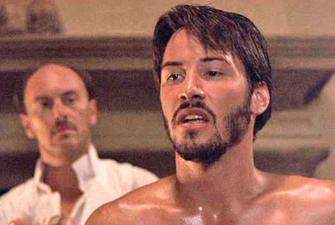 Much Ado About Nothing (1993) Starring: Richard Clifford as Conrade and Keanu Reeves as Don John. – “I am trusted with a muzzle and enfranchised with a clog; therefore I have decreed not to sing in my cage. If I had my mouth, I would bite; if I had my liberty, I would do my liking: in the meantime let me be that I am and seek not to alter me.” ~ Don John Keanu Reeves Young Pictures, Keanu Reeves Buzzcut, Keaune Reeves 90s, Keanu Reeves Wallpapers Iphone, Keanu Reeves Tattoo, Keanu Reeves Cute, Keanu Reeves Pfp, Keanu Reeves Kiss, Keanu Reeves 80s