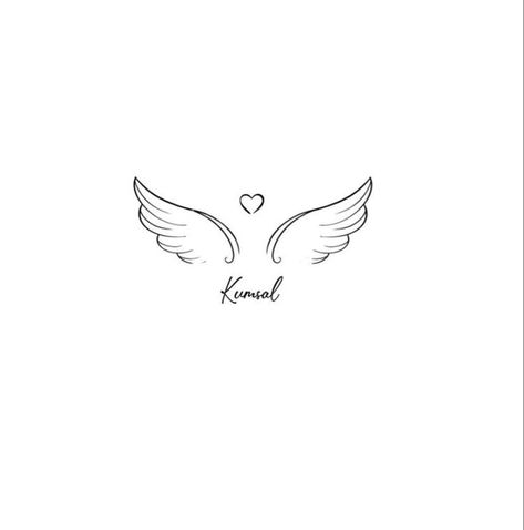 Angel Tatoos Minimalist, Minimalistic Angel Tattoo, Baby Memorial Tattoos, Halo Tattoo, Fingerprint Tattoos, Memorial Tattoo Ideas, Alas Tattoo, Grandma Tattoos, Maching Tattoos