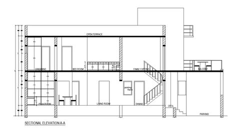 Sectional Elevation, Indian House Plans, Indian House, 3d House Plans, 3d House, Bungalow Design, Indian Homes, Bungalow House, Autocad Drawing