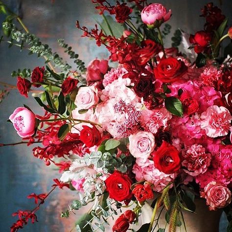 porta nova red naomi michele marra creations dolce & gabbana Rustic Flower Arrangements, Quirky Vases, Peonies And Hydrangeas, Fall Flower Arrangements, Geometric Terrarium, Flower Installation, Romantic Colors, Rustic Flowers, Luxury Flowers