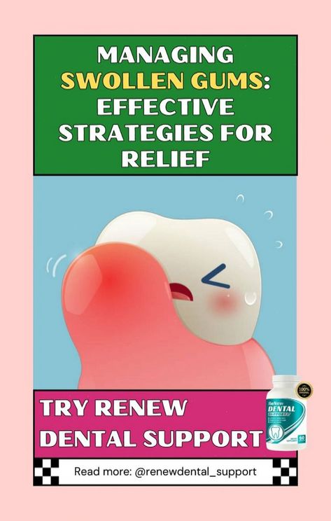 Discover practical ways to deal with swollen gums and alleviate discomfort. From proper oral hygiene to natural remedies, learn how to soothe inflammation and promote gum health. Consider incorporating Renew Dental Support for comprehensive gum care. Explore our article for detailed guidance on managing swollen gums and watch the full video presentation for additional tips! #Regrowth #How #for #Gums #Receding #to #Naturally #NutritionTips #FitnessTips #Stimulate #FitLife #Gum #Tips Fix Teeth, Gum Inflammation, Swollen Gum, Hygiene Care, Gum Care, Receding Gums, Gum Health, Oral Health Care, Tooth Decay