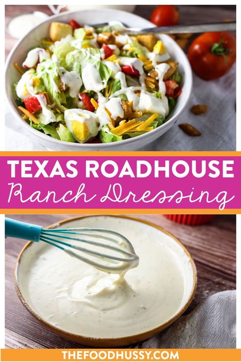 The secret recipe for Texas Roadhouse ranch dressing is highly sought after by fans looking to recreate it at home. Whether used on salads, as a dipping sauce, or a burger topping, this dressing always impresses. How To Make Texas Roadhouse Ranch, Homestyle Ranch Dressing Recipe, Best Restaurant Style Ranch Dressing, Copycat Texas Roadhouse Ranch Dressing, Homade Ranch Recipe, Restraunt Ranch Recipes, Thick Ranch Dressing Recipe, Homemade Restaurant Ranch, Texas Roadhouse Salad