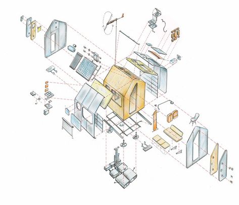 Micro-Architecture: 40 Big Ideas for Small Cabins | ArchDaily Small Eco House, Cedric Price, Modern Eco Friendly Home, Micro Homes, Eco House Design, Recycled Diy, Building A Tiny House, Micro House, Renzo Piano