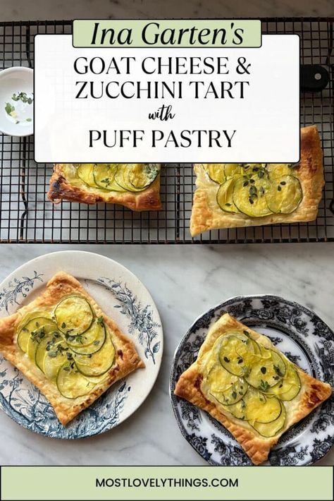 Upside Down Tart, Tart With Puff Pastry, Using Puff Pastry, Cheese Zucchini, Zucchini Tart, Goat Cheese Tart, Apple Puff Pastry, Cheese Puff, Puff Pastry Tart