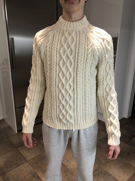 Knit Sweater Pattern Free, Cable Knit Sweater Pattern Free, Mens Cable Knit Sweater, Knit Sweater Pattern, Jumper For Men, Cable Knit Sweater Pattern, Intermediate Knitting Patterns, Advanced Knitting, Cable Knitting Patterns